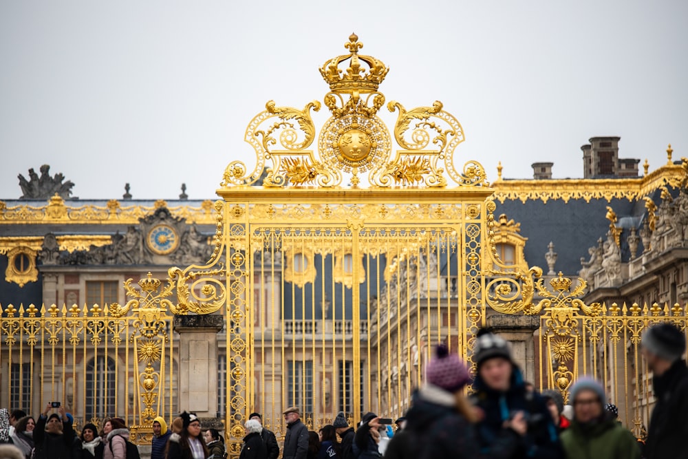 gold-colored gate