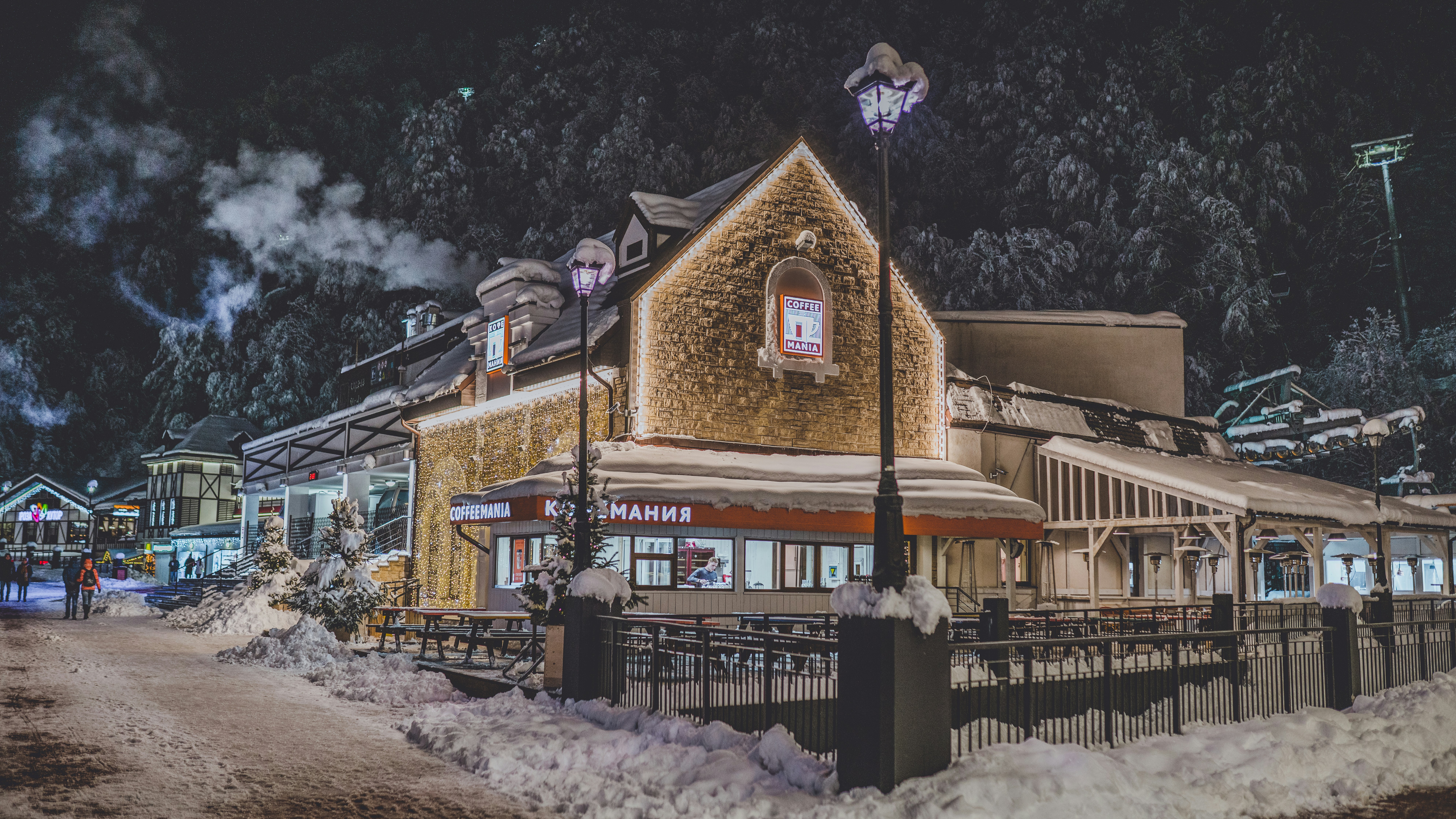 brown and gray concrete house during night time