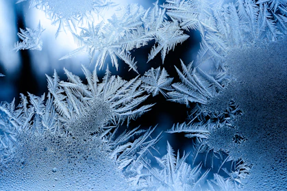 a close up of a frosty window
