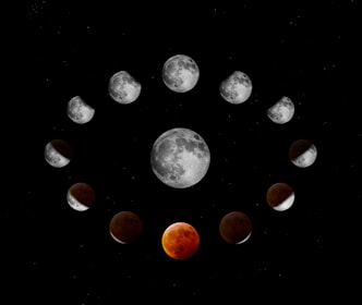 photo of moon direction chart