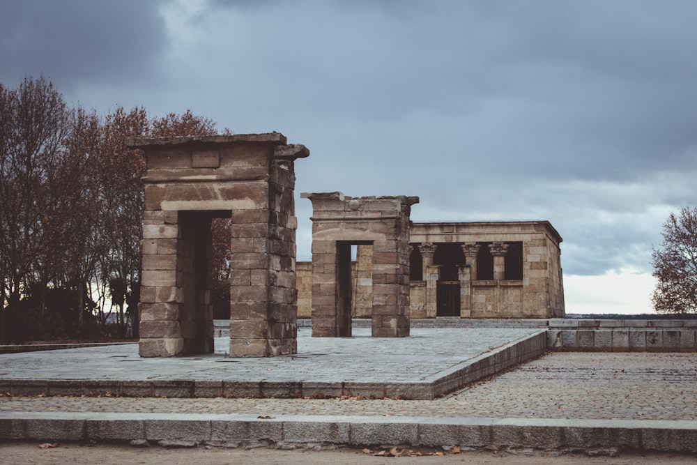 brown concrete structures