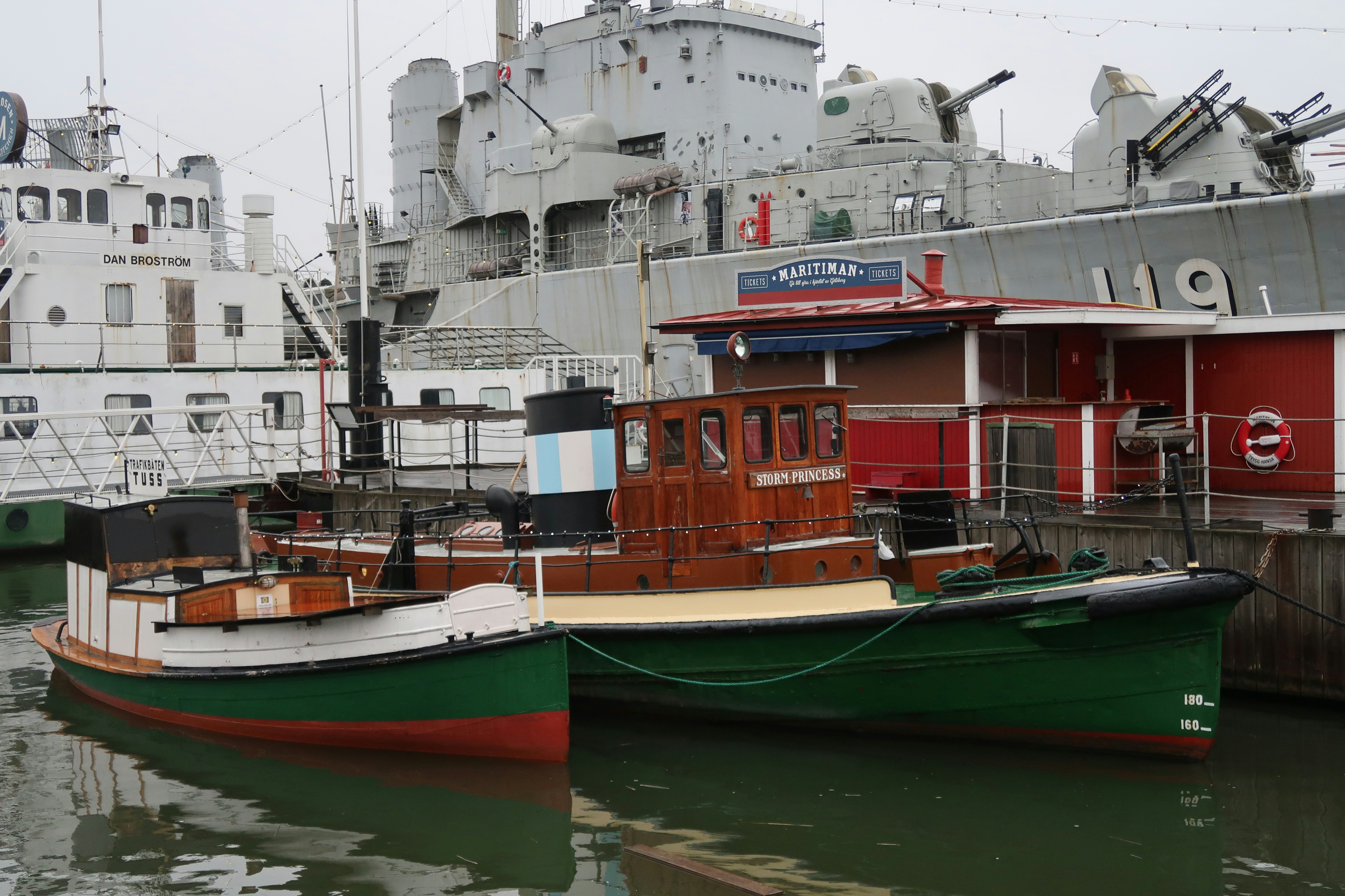 docked fishing boats