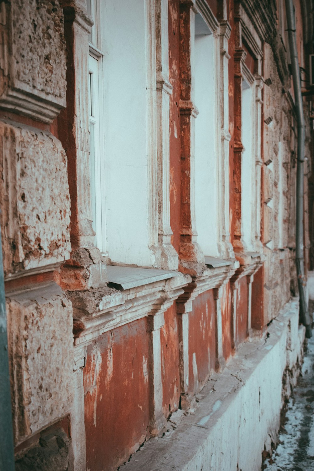 white and brown concrete window