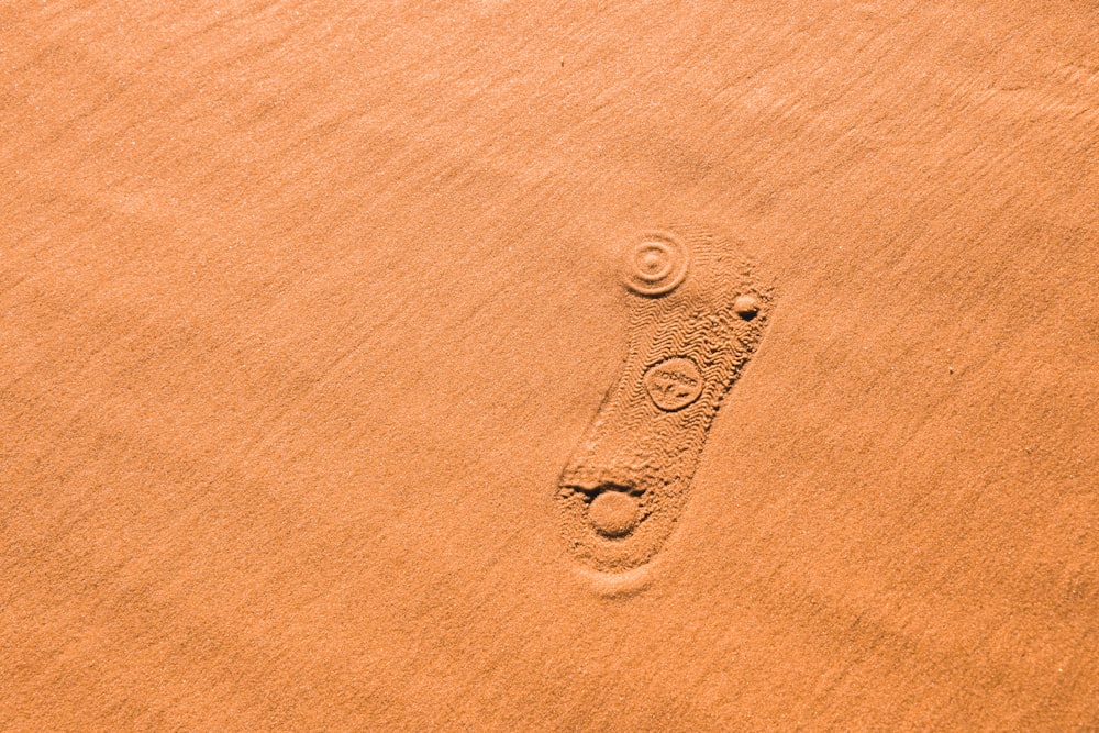 shoe print on sand