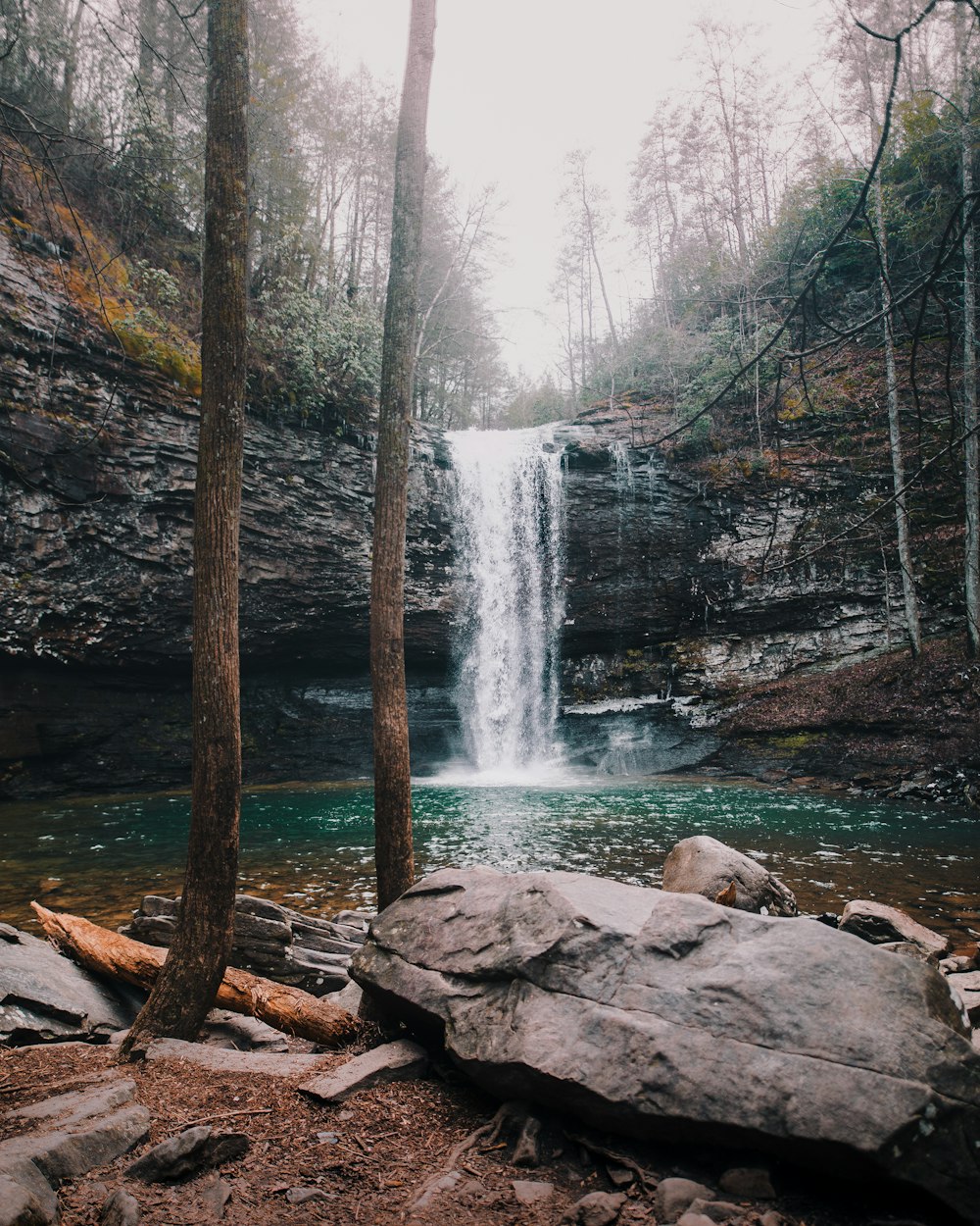 fotografia de paisagens de cachoeiras durante o dia