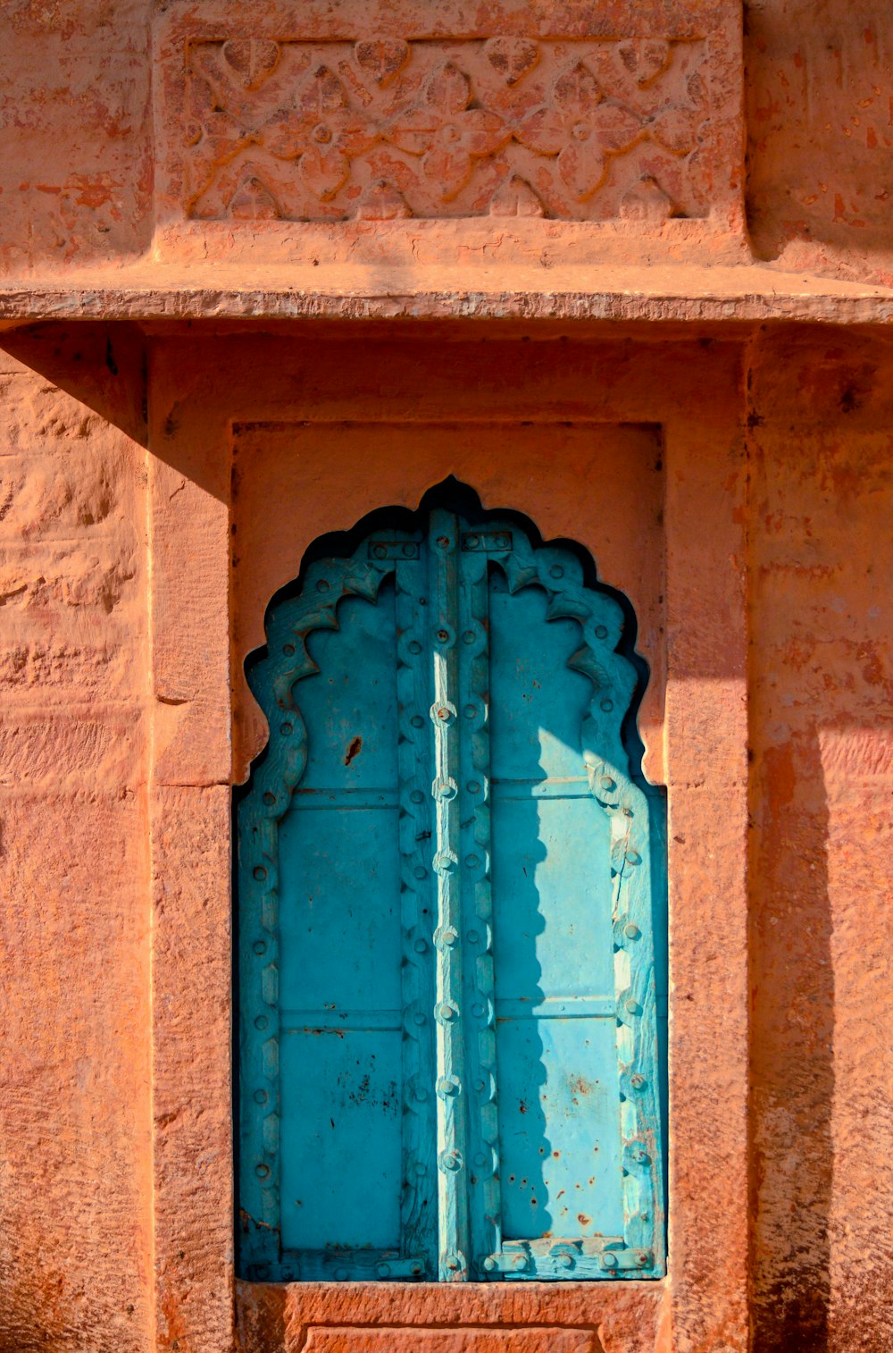 closed blue door