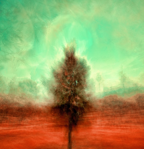 painting of brown tree