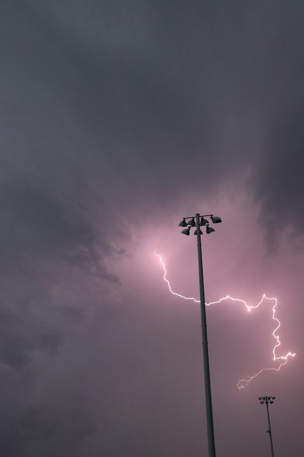 lightpost under cloudy weather