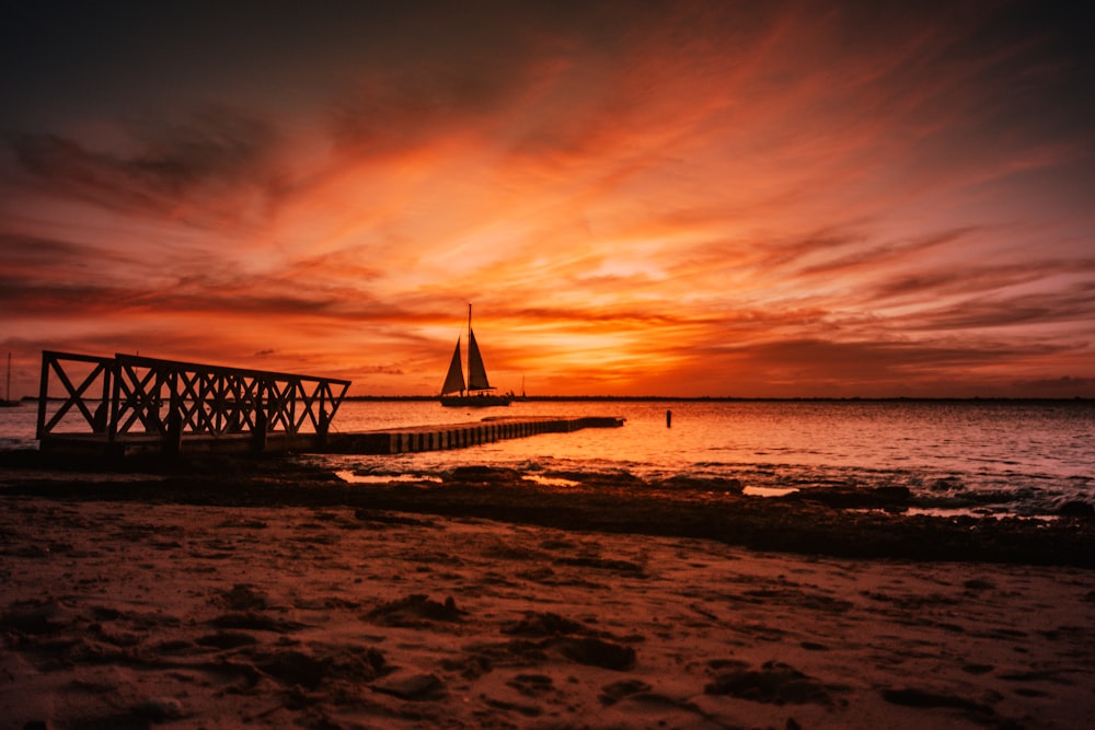 sailboat during golden hour