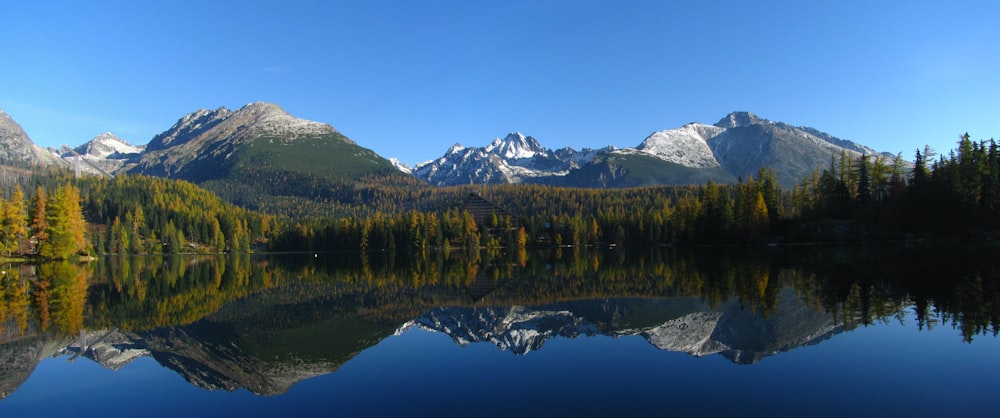 reflexo das montanhas na água