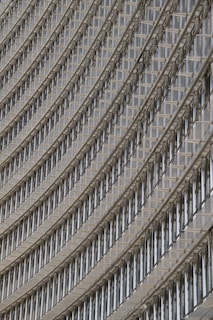 Close-up of architectural details on a modern facade.