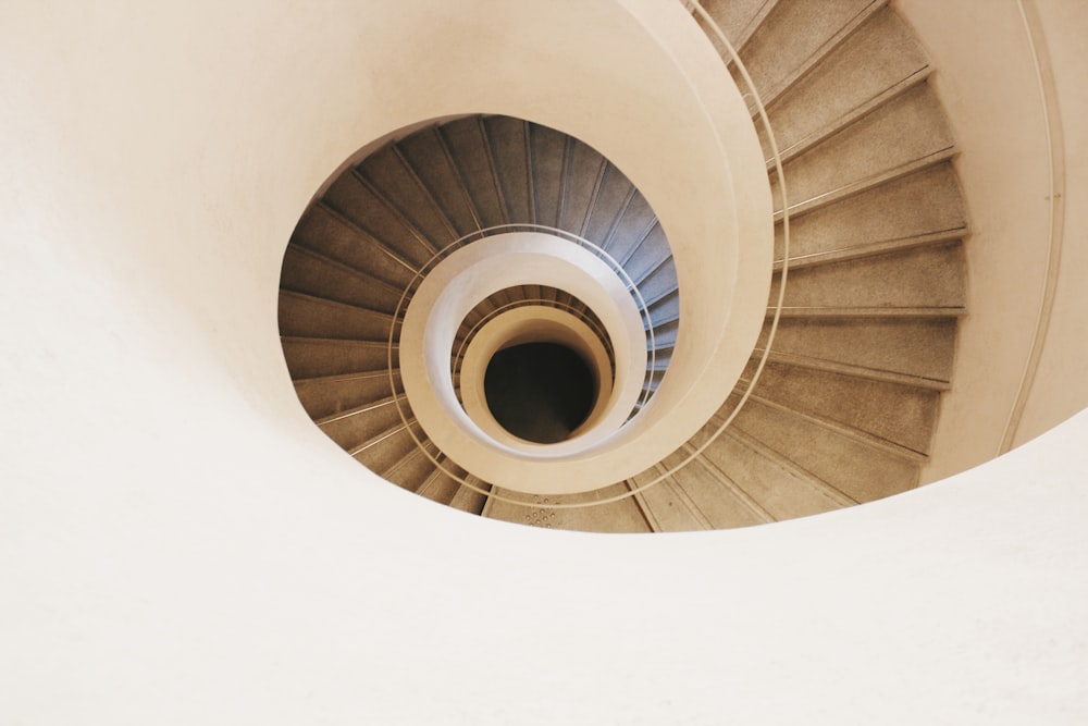 brown spiral stair