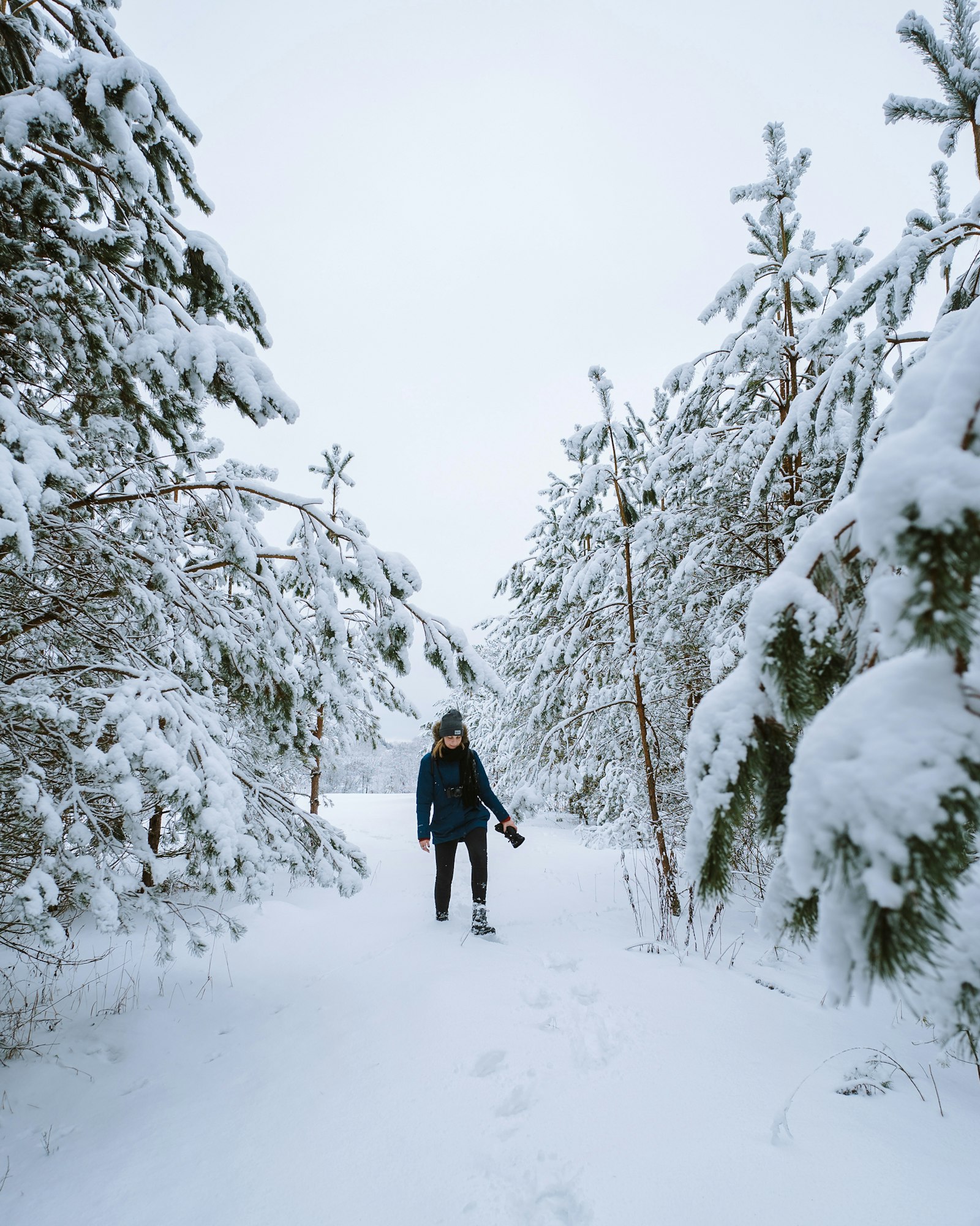 ZEISS Loxia 21mm F2.8 sample photo. Person walking on snow photography