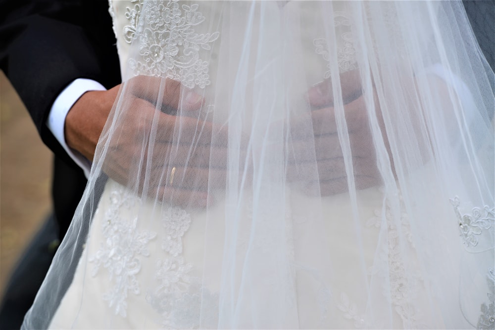 woman wearing wedding gown