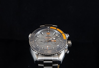 round black chronograph watch