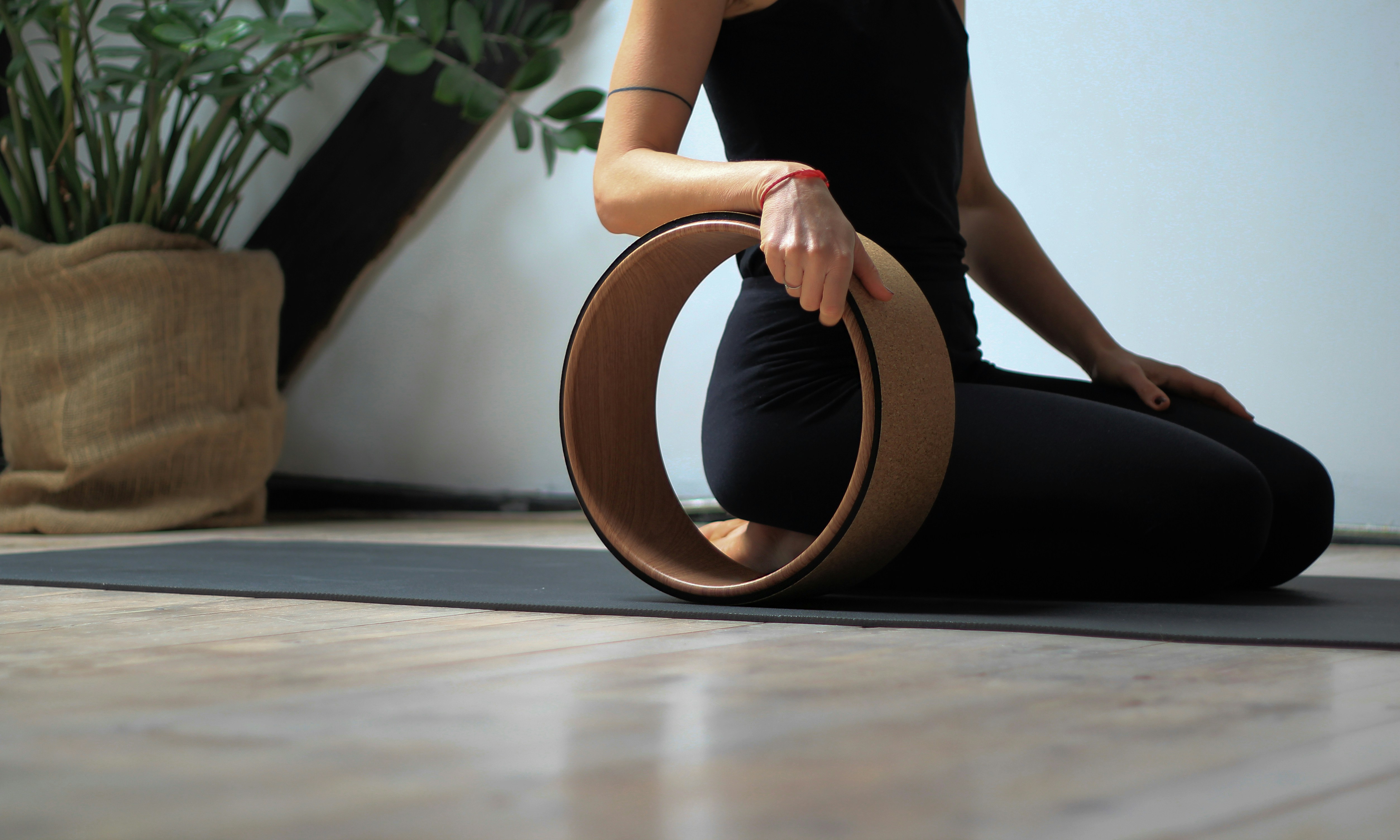 person holding brown exercise equipment