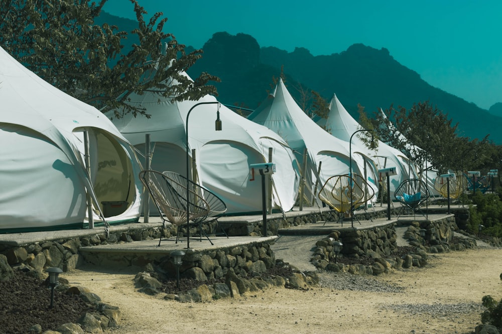 white tents