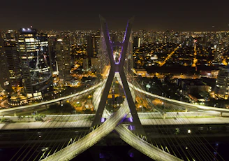spiral highway at night