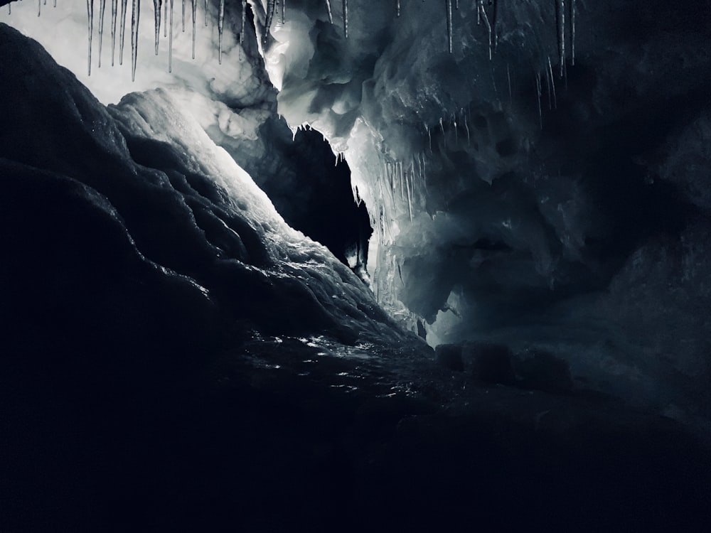 view of cave covered with ice