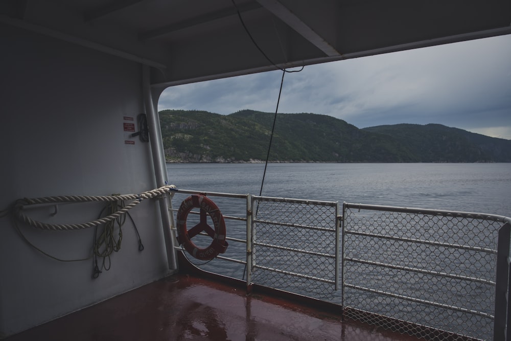 white boat interior