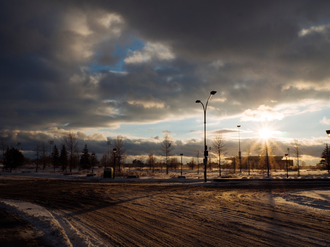 snow covered intersection road