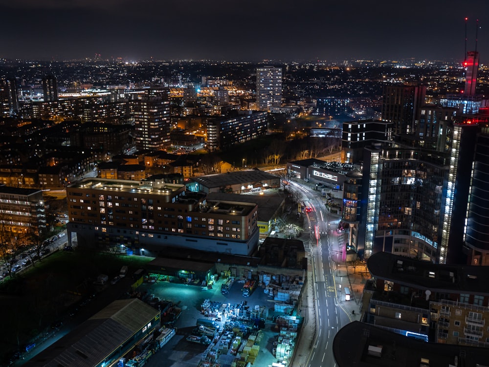 cityscape during night