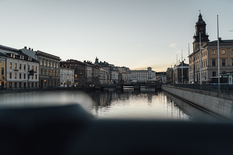 Gothenburg historic core canal + Inom Vallgraven Sweden's west-coast 2nd city founded 1621 by King Gustav II Adolf Dutch urban planning
