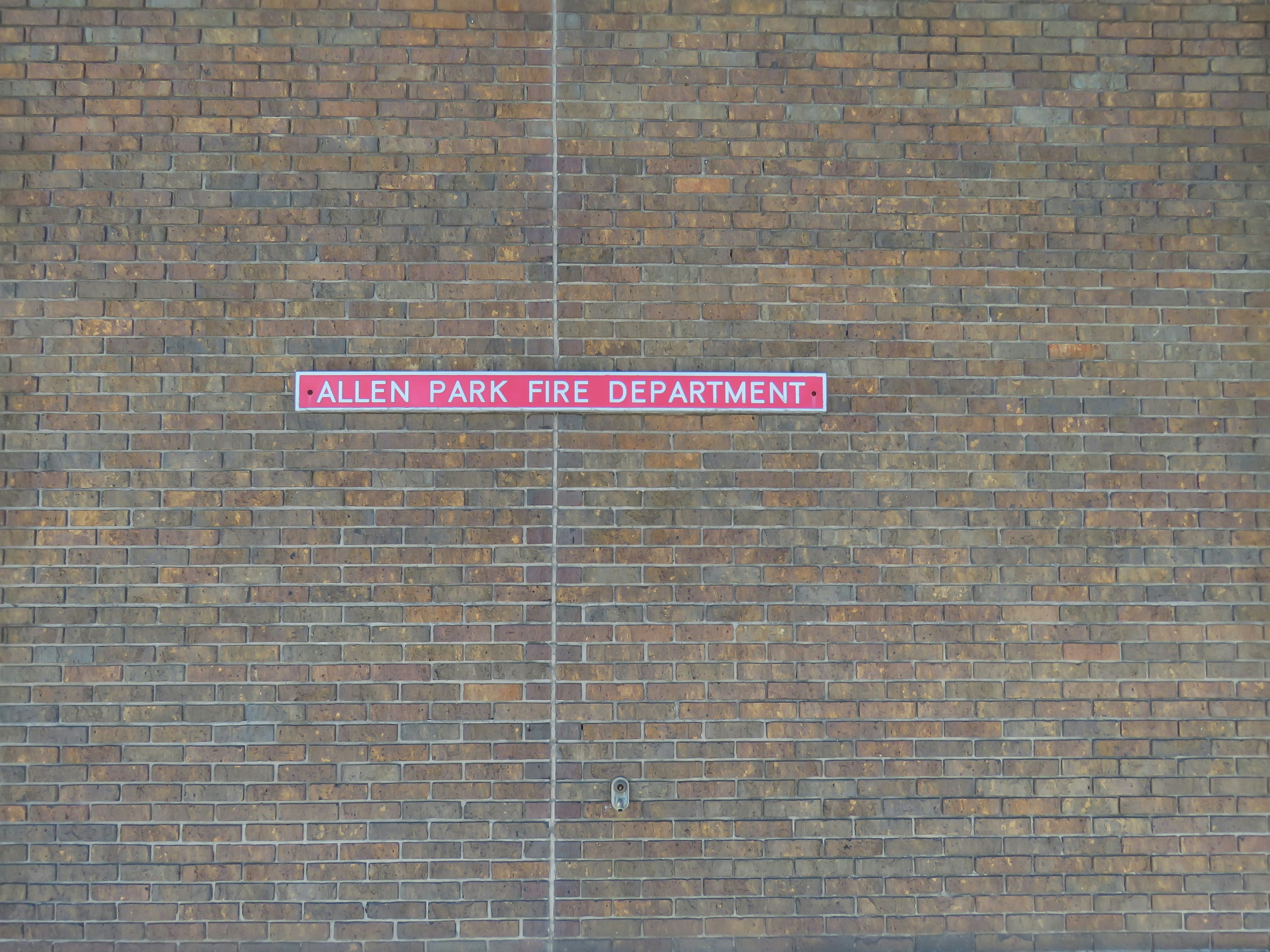 Allen Park Fire Department signboard on wall