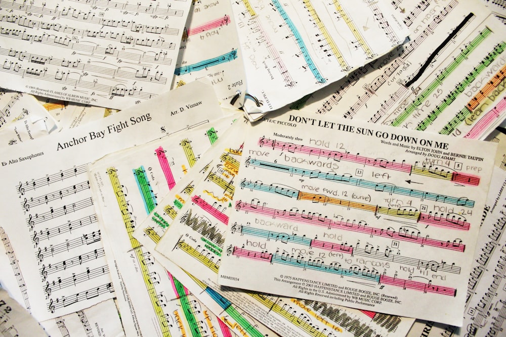 assorted music sheets