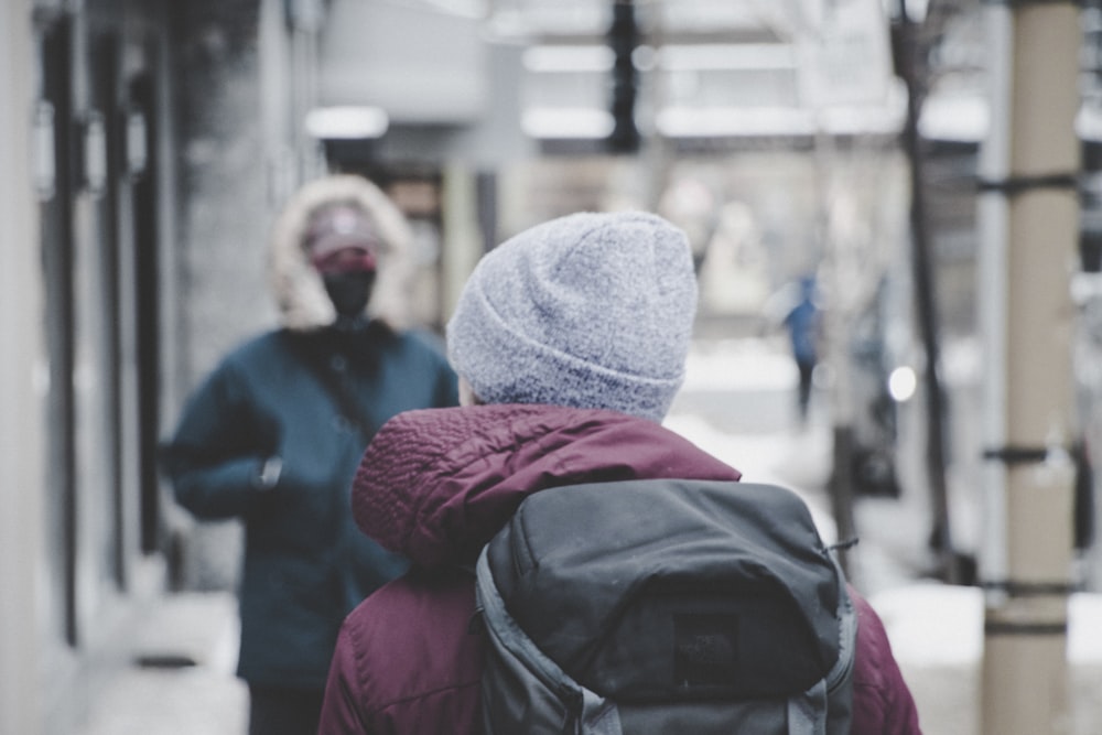 person wearing backpack