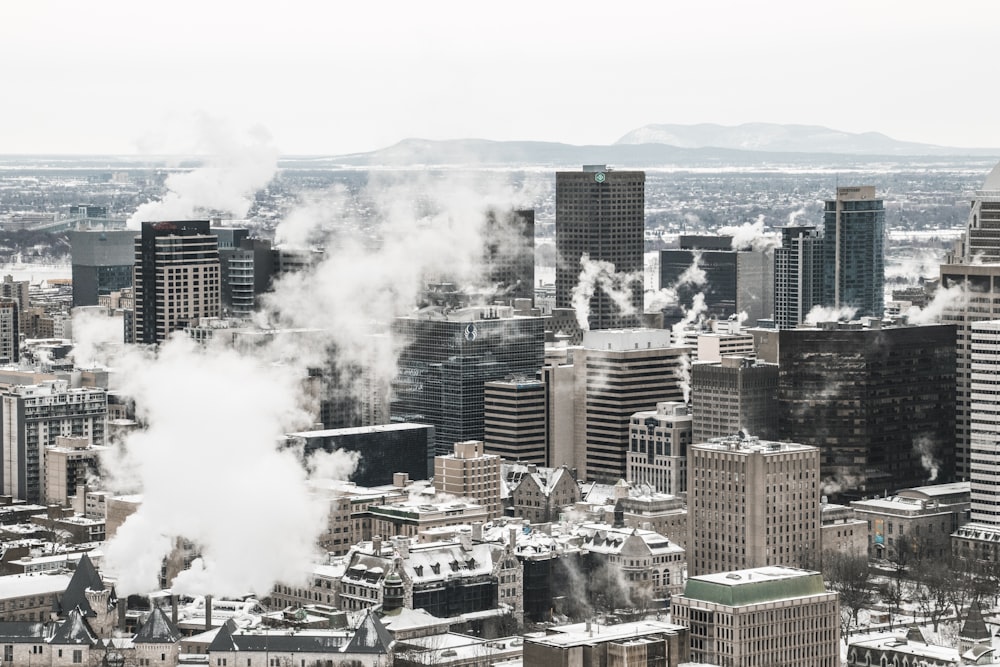 white smoke in white building