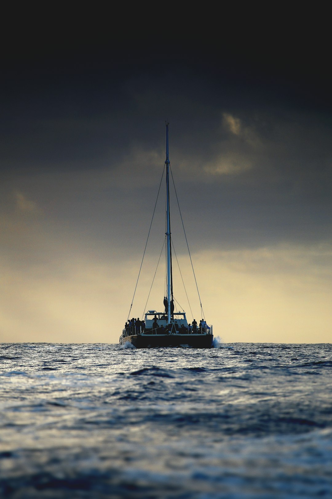 black and white ship on sea