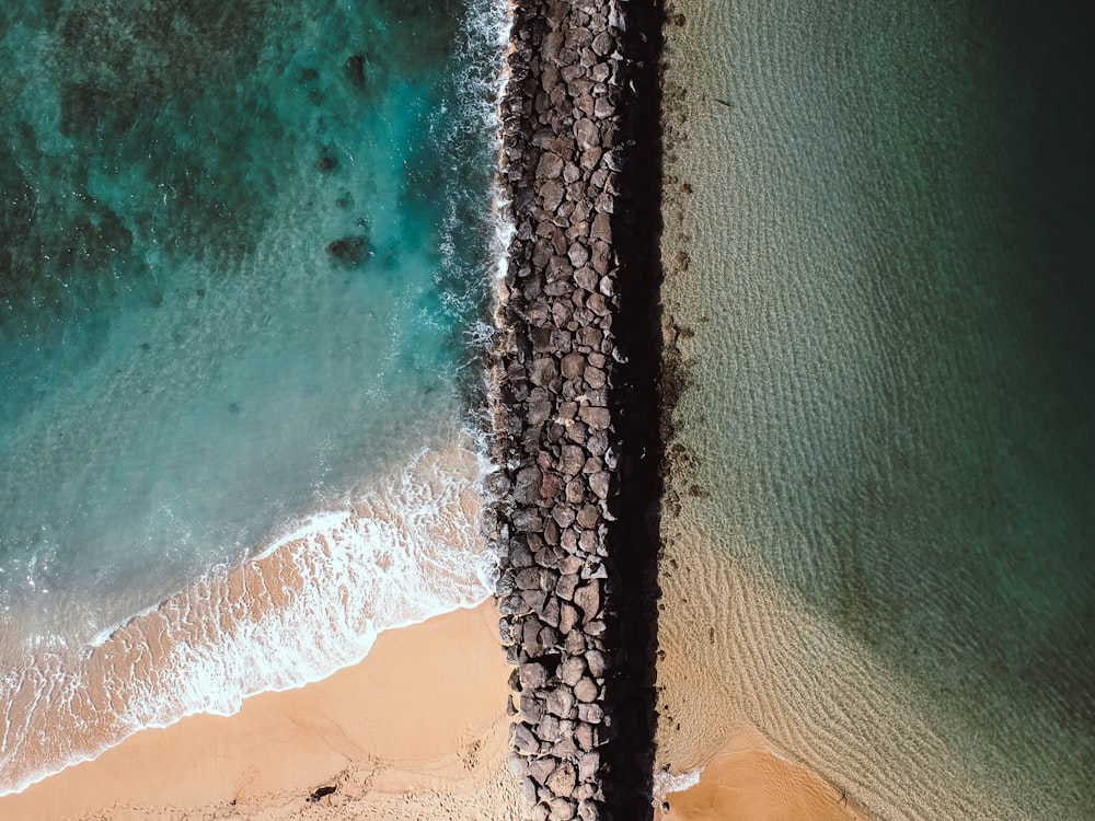 aerial photography of beach