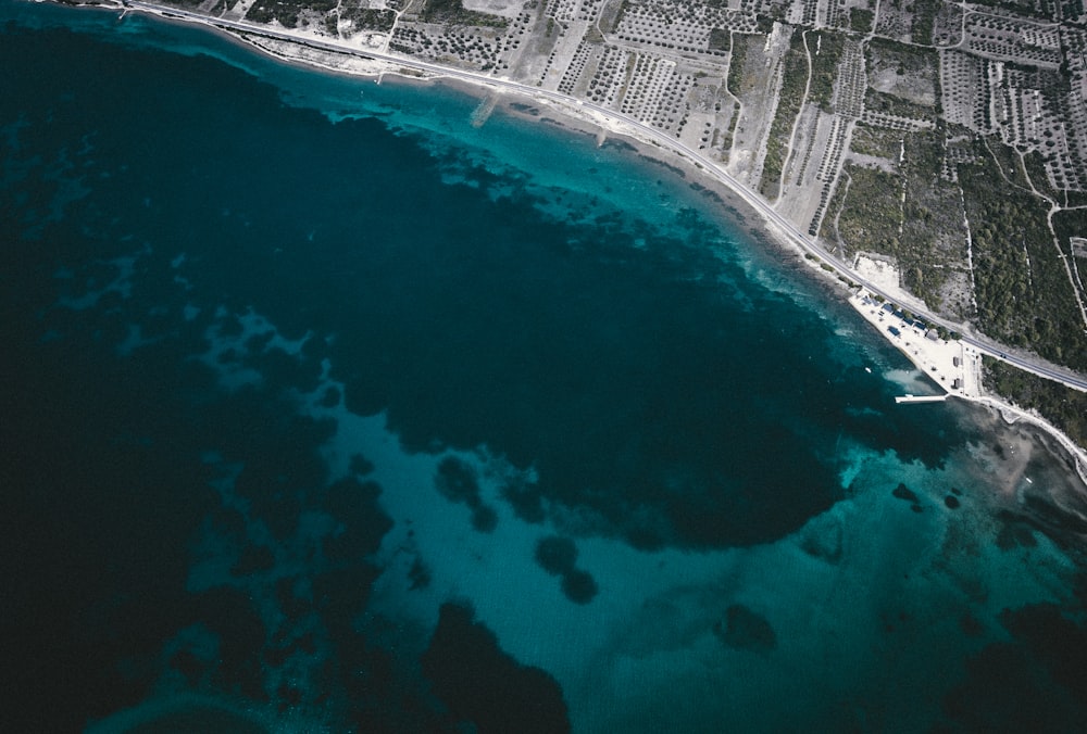 high angle photography of ocean