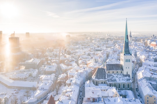 city covered with snow during daytime in Linnahall Estonia
