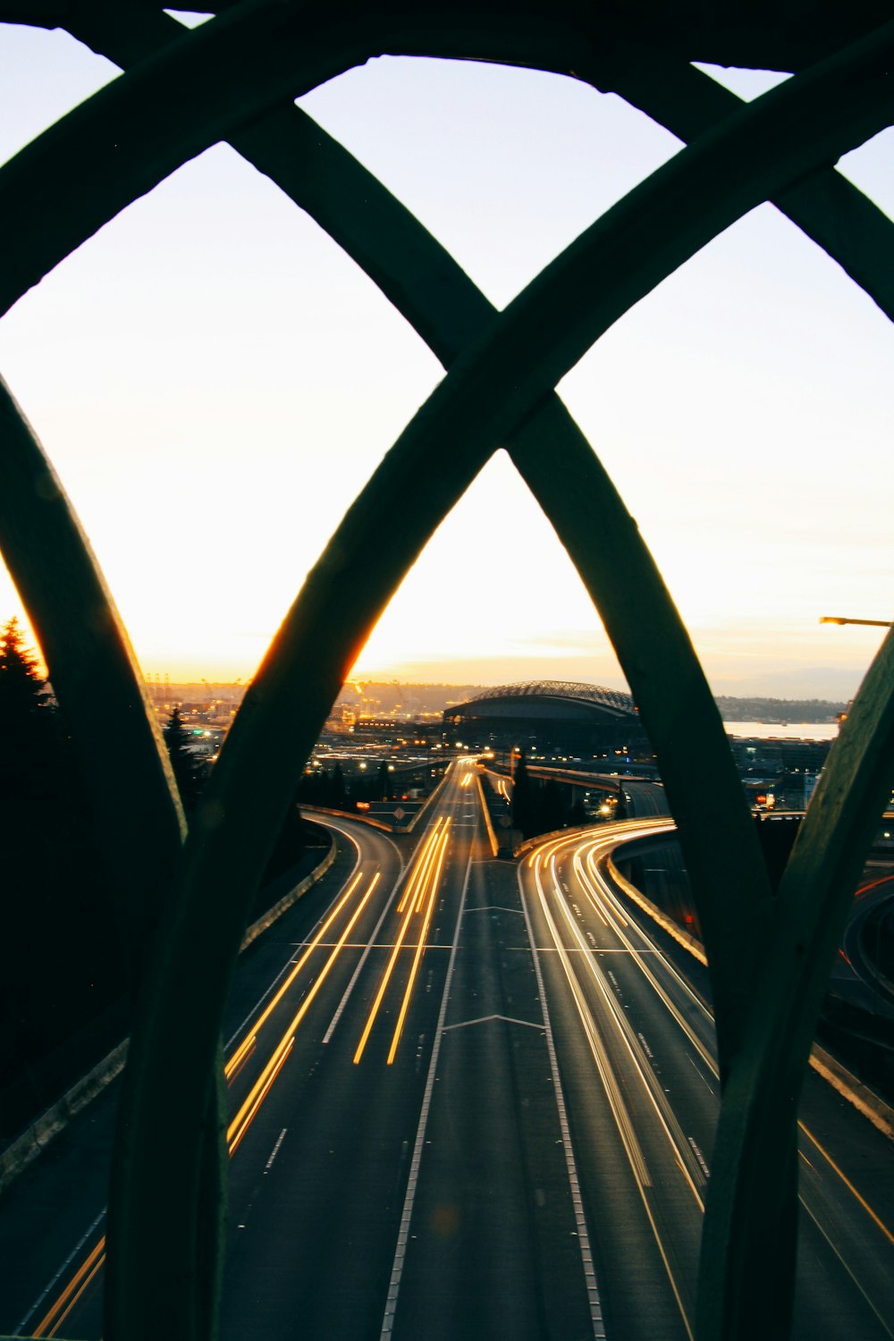 long exposure photography of road path