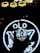 A hand holds a reflective orb in front of a neon sign displaying the words 'OLD' and 'NZ' in bright blue and yellow. The orb captures a distorted reflection of the neon sign, creating an artistic effect.