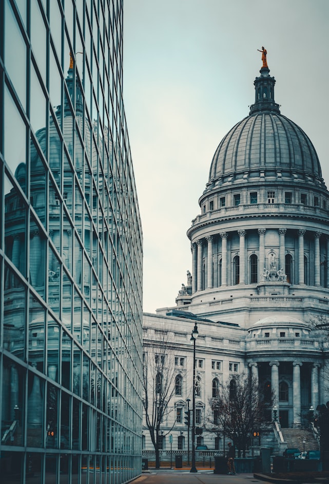 a view of the Madison capitol building