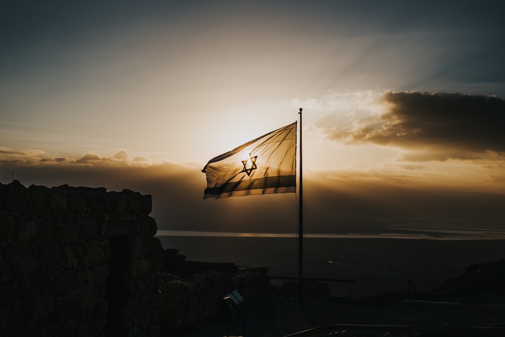 silhouette photography of national flag