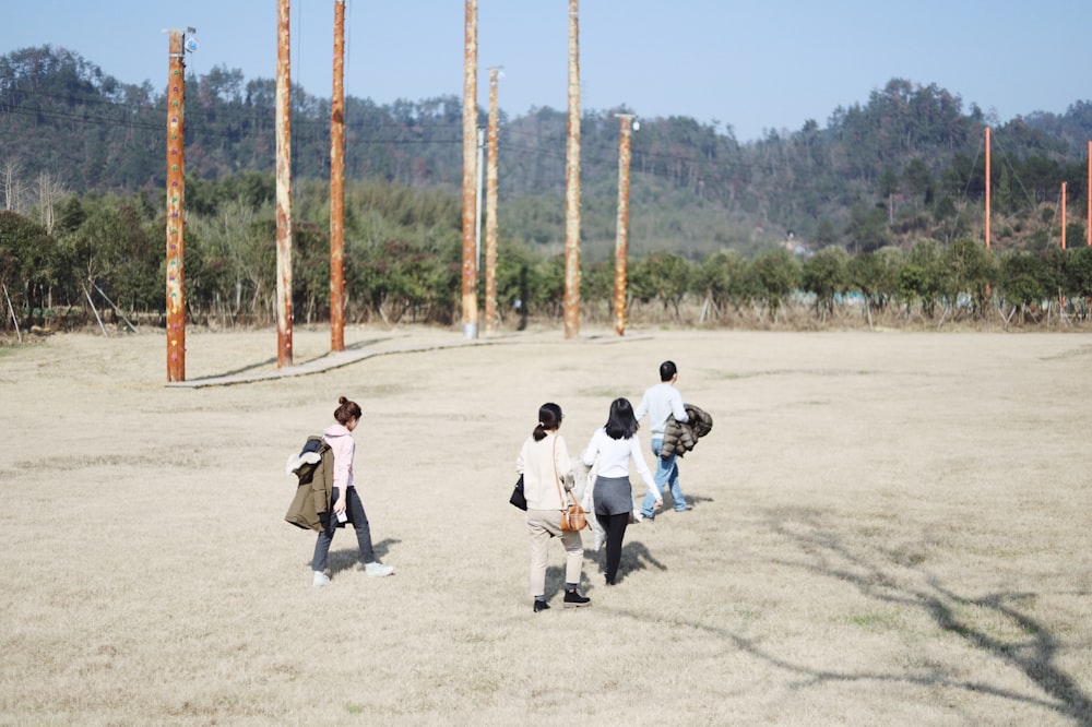 people walking on ground