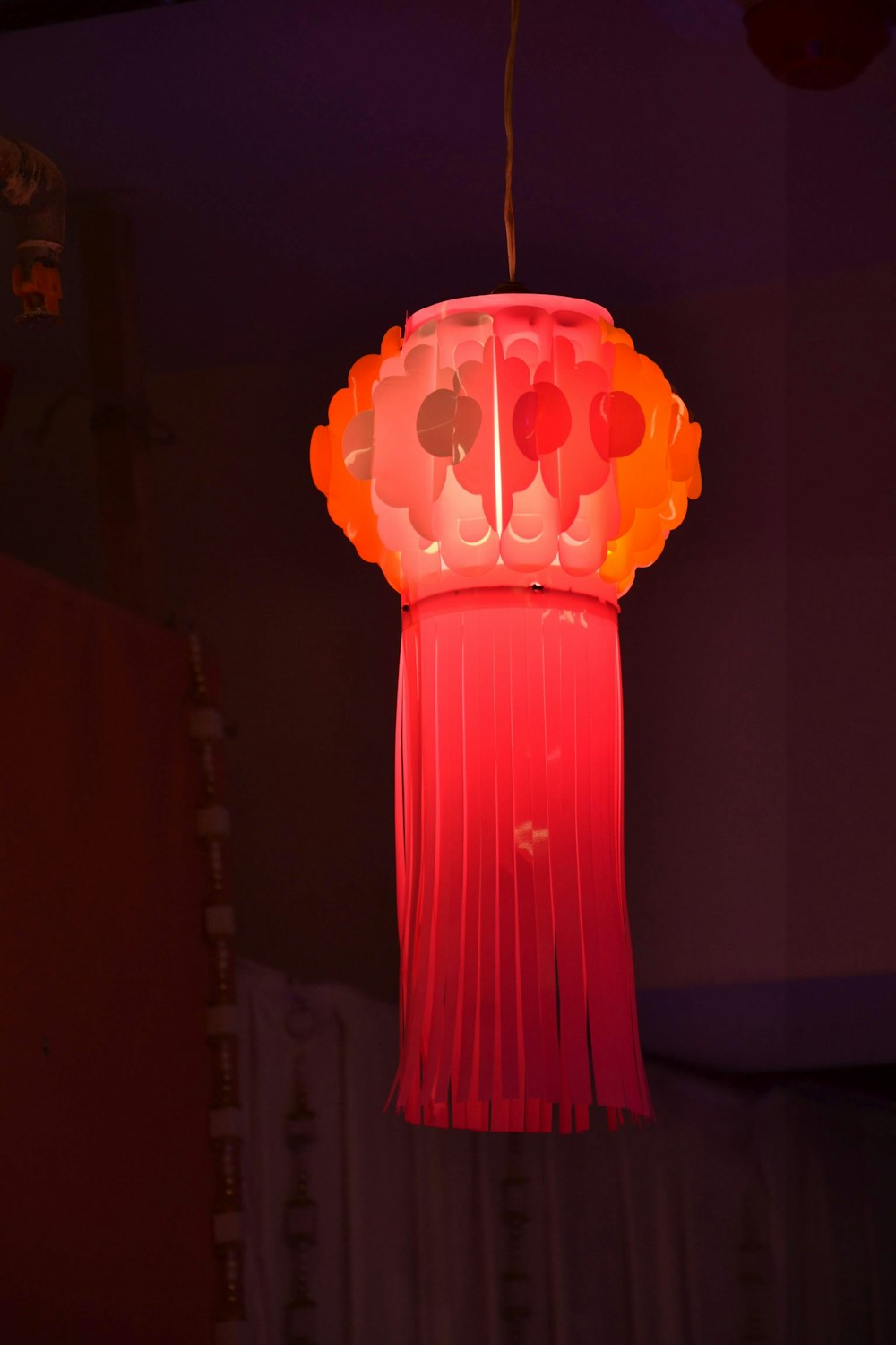 orange and red pendant lamp