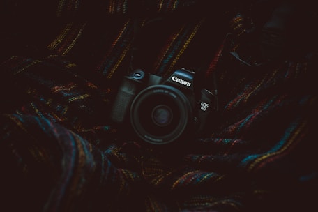 black Canon DSLR camera