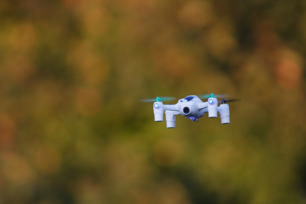 white drone on flight