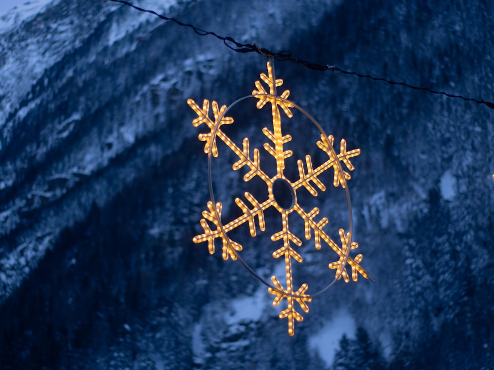 gold snow flakes decor