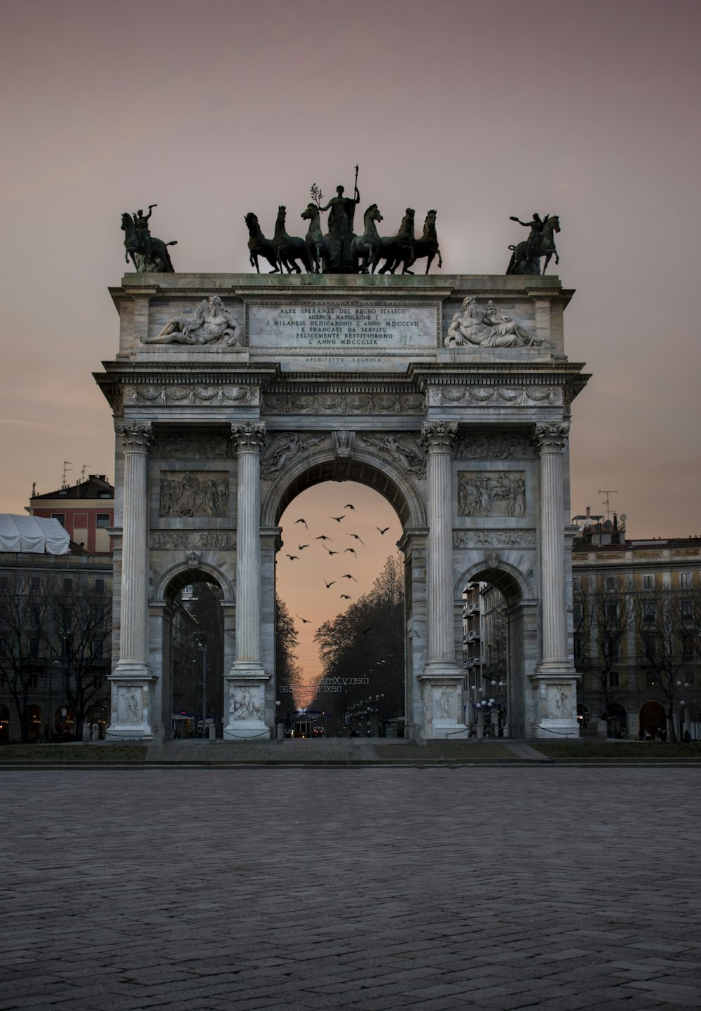 Brandenburg gate during golden hour