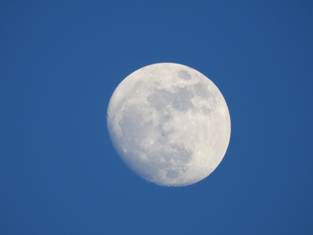 full moon with blue sky