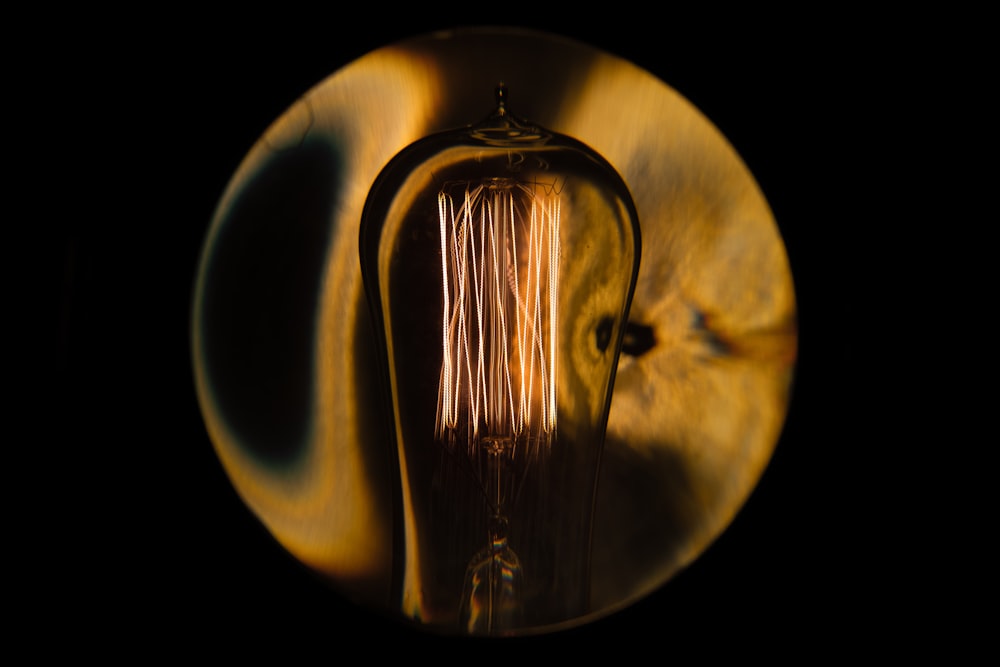 close-up photography of light bulb