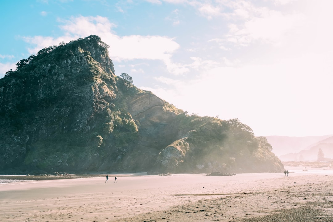 people walking on seashore beside cliff during daytime