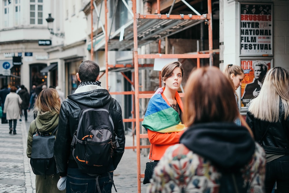 people walking around the street