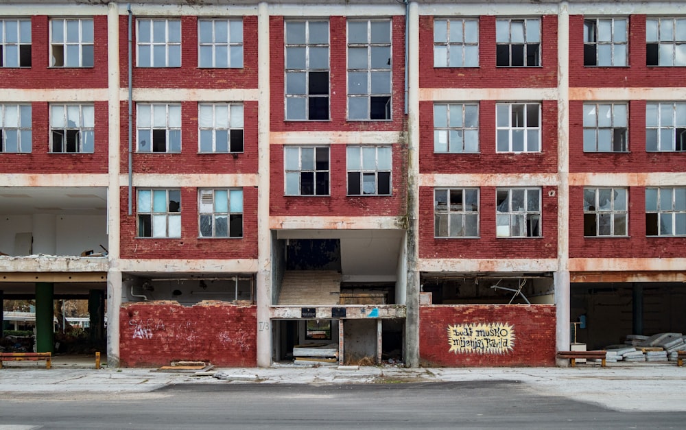 white and red concrete building